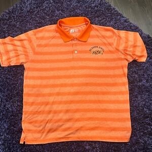 Russell Athletic Orange Striped Polo Shirt